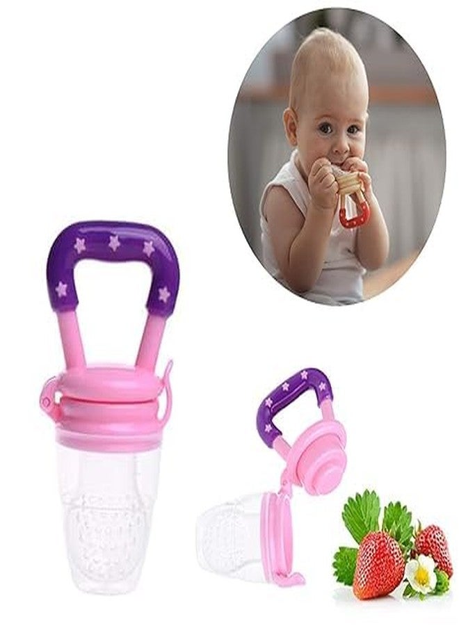 MANUHUT Silicone Food/Fruit Nibbler, Baby Food and Fruit Feeder, BPA Free (Pink) - Image 2