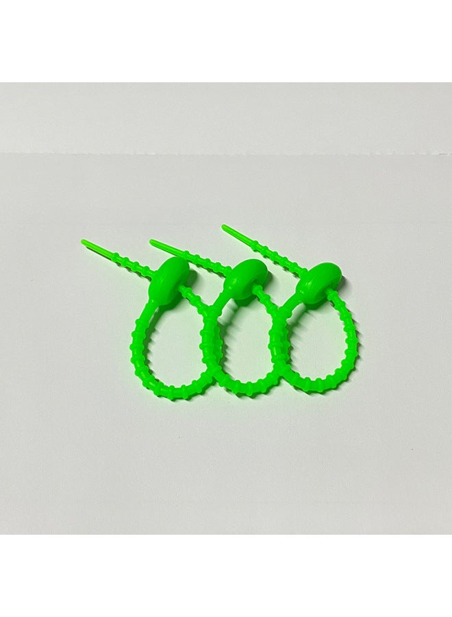 Loquat Simple Tadpole Silicone Cable Tie With Loose Buckle Wire Bundle DIY Handmade Doll Luggage Accessories Lanyard-Color:Grass Green 150mm - Image 1