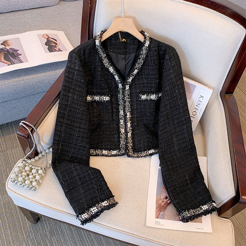 Plus Size Womens Tweed Coat  Dress Set Autumn 2024 Coat (48 hours delivery) 