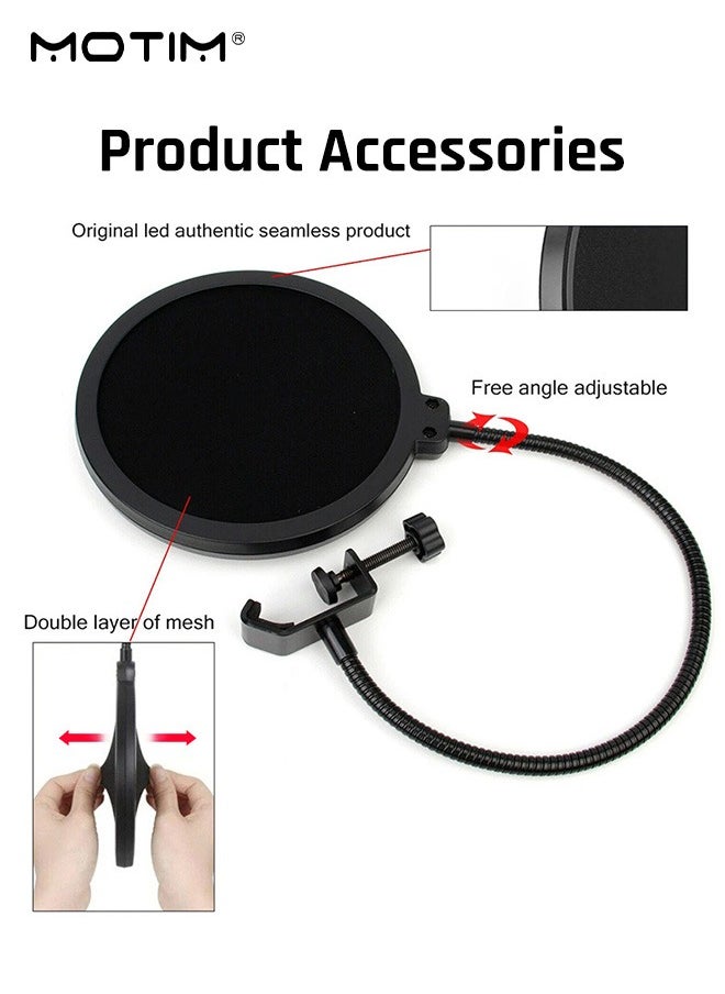 Motim - 10 Peices Live Sound Card BM800 USB Condenser Microphone Kit with Cantilever Stand, Streaming Audio Mixer with Microphone Stand for Live Broadcast/Podcast/Youtube/PC/Smartphone - Image 1