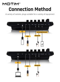 Motim 10 Peices Live Sound Card BM800 USB Condenser Microphone Kit with Cantilever Stand, Streaming Audio Mixer with Microphone Stand for Live Broadcast/Podcast/Youtube/PC/Smartphone  - Image 5