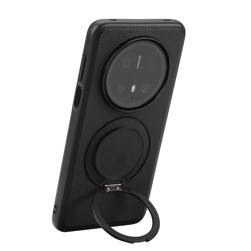 إيروريكس جراب هاتف ذكي من سلسلة Tcy مصنوع من جلد كيفلر مع حامل دوار لهاتف Honor X9C (أسود) - Image 5