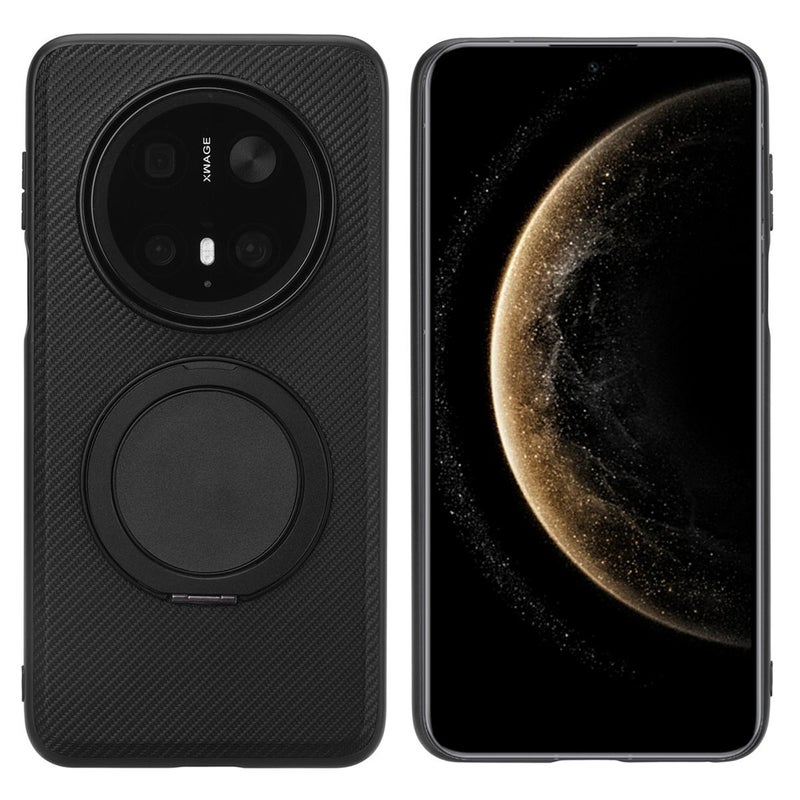 إيروريكس جراب هاتف ذكي من سلسلة Tcy مصنوع من جلد كيفلر مع حامل دوار لهاتف Honor X9C (أسود) - Image 1