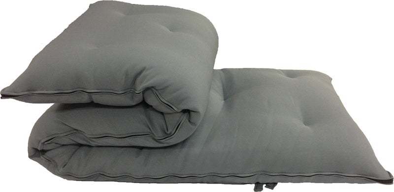 D&D Futon Furniture أثاث فوتون D&D التقليدي الياباني، مراتب فوتون أرضية قابلة للطي، وسادات يوغا، تأمل، حجم فردي 3" سمك × 27" عرض × 80" طول (رمادي) - Image 2