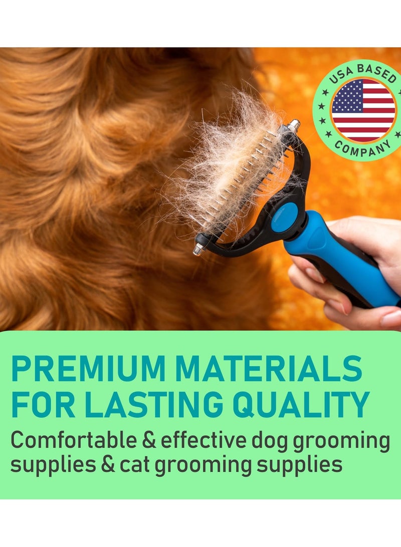 Pet Grooming Rake - Double-Sided Dematting Undercoat Brush for Dogs and Cats, Extra Wide, Reduces Shedding by 95% - Image 3