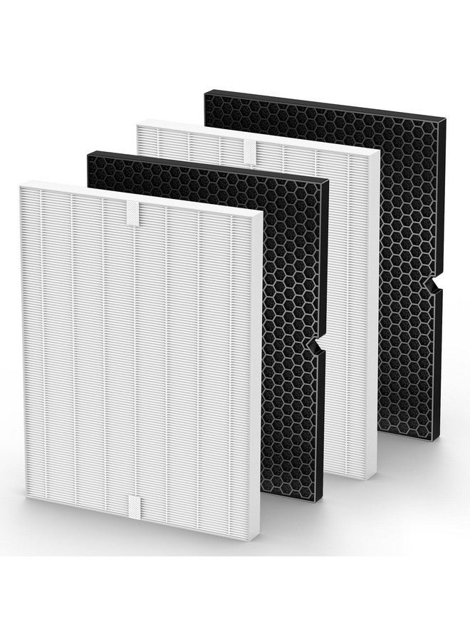 isinlive 116130 Filter H Replacement Compatible with Winix 5500-2 5510 5520 AM80 Plasmawave Air Purifier, 2 Pack H13 HEPA Filters & 2 Pack Activated Carbon Filters Combo Pack - Image 1