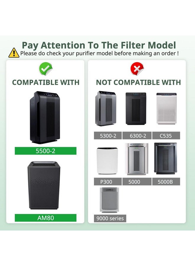 isinlive 116130 Filter H Replacement Compatible with Winix 5500-2 5510 5520 AM80 Plasmawave Air Purifier, 2 Pack H13 HEPA Filters & 2 Pack Activated Carbon Filters Combo Pack - Image 4