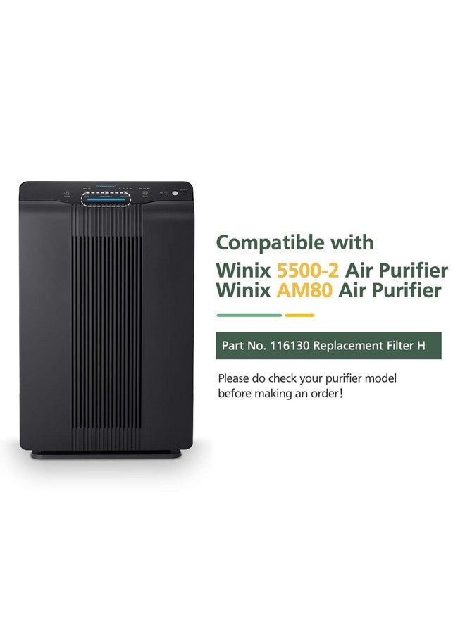 isinlive 116130 Filter H Replacement Compatible with Winix 5500-2 5510 5520 AM80 Plasmawave Air Purifier, 2 Pack H13 HEPA Filters & 2 Pack Activated Carbon Filters Combo Pack - Image 3