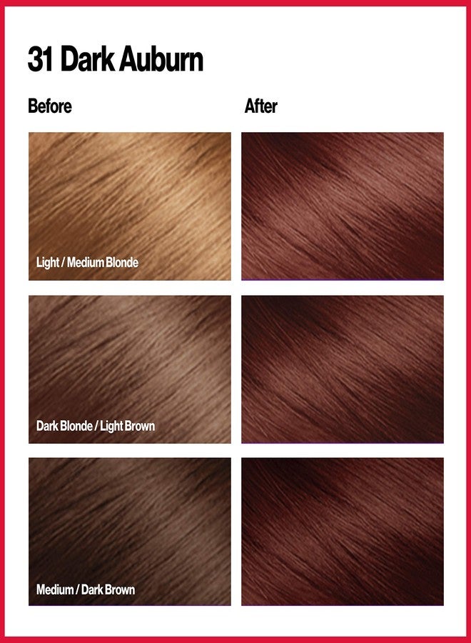 Revlon Permanent Hair Color, Permanent Hair Dye, Colorsilk with 100% Gray Coverage, Ammonia-Free, Keratin and Amino Acids, 31 Dark Auburn, 4.4 Oz (Pack of 3) - Image 2