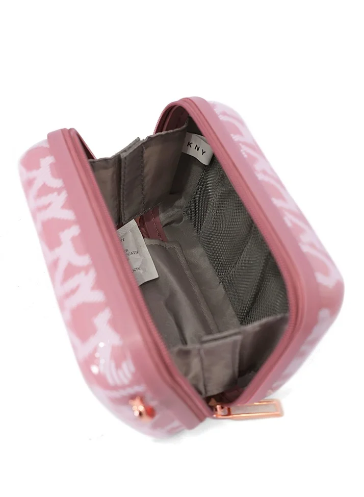 DKNY DKNY Deco Signature Beauty Case Makeup Travel Lighted Case, Cosmetic Bag Organizer Professional Adjustable Divider Storage, Waterproof Portable Make up Train Box Accessories