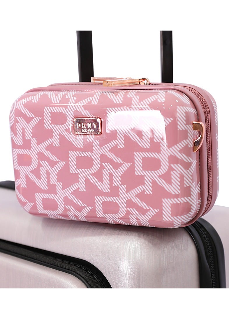 دكني حقيبة مكياج دي كيه إن واي ديكو بتوقيع ديزاين مع إضاءة للسفر، منظم حقائب مستحضرات تجميل احترافي مع فواصل قابلة للتعديل، صندوق تخزين مكياج محمول مقاوم للماء وملحقاته - Image 2