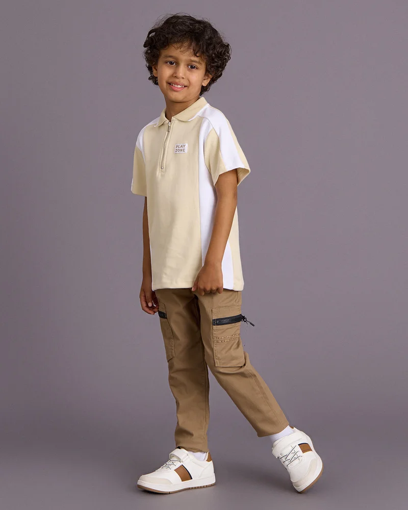 ردتاغ Boys Beige Cargo Trouser