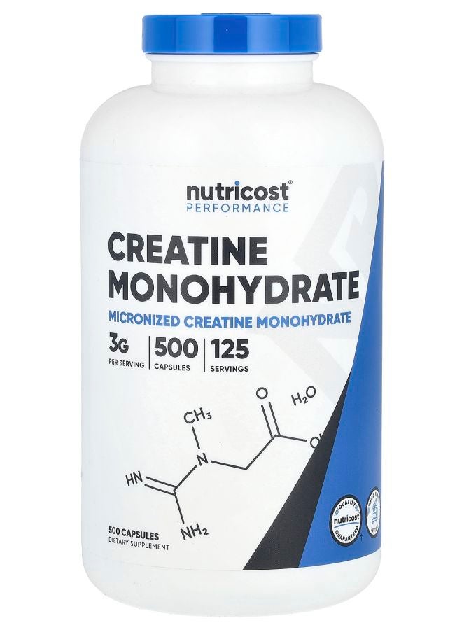 Performance Creatine Monohydrate 3 g 500 Capsules (0.75 g Per Capsule)