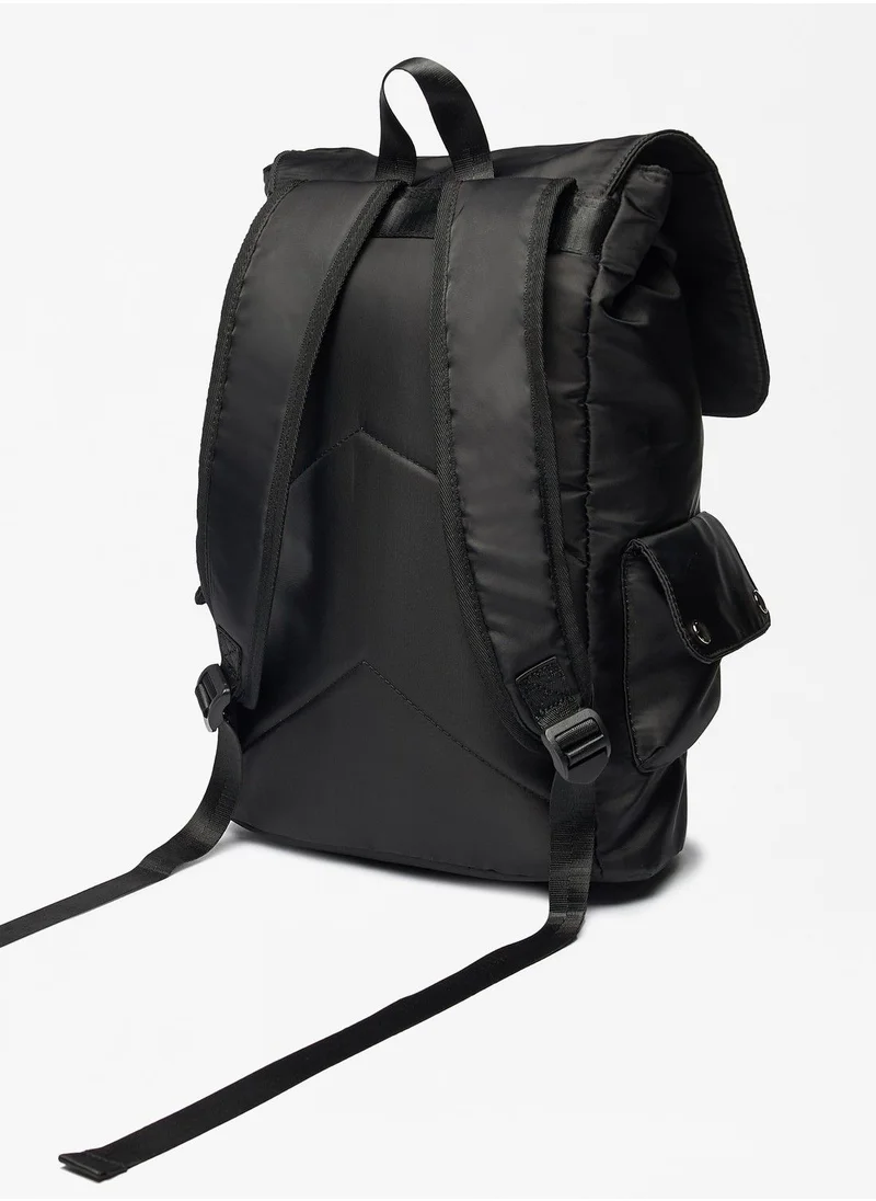شو اكسبرس Solid Backpack with Adjustable Shoulder Straps and Flap Closure