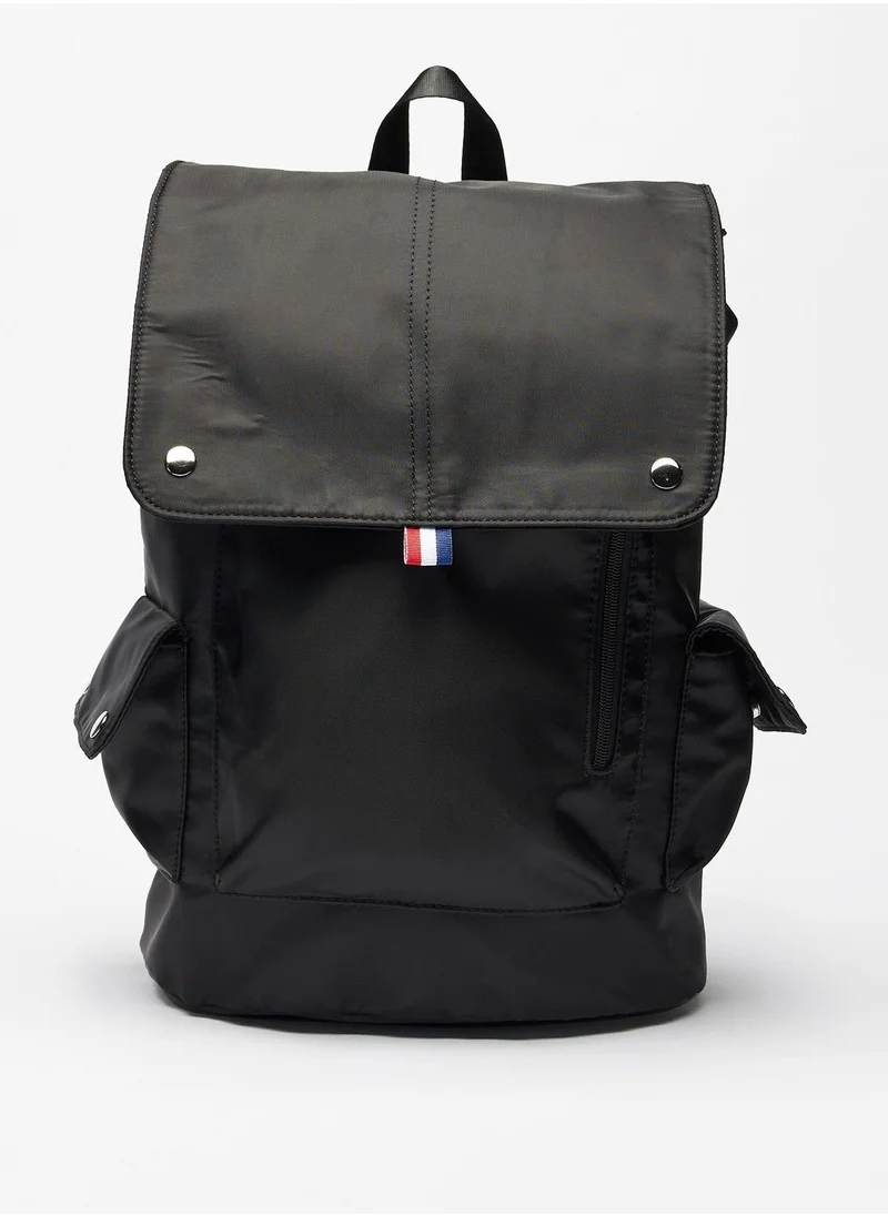 شو اكسبرس Solid Backpack with Adjustable Shoulder Straps and Flap Closure