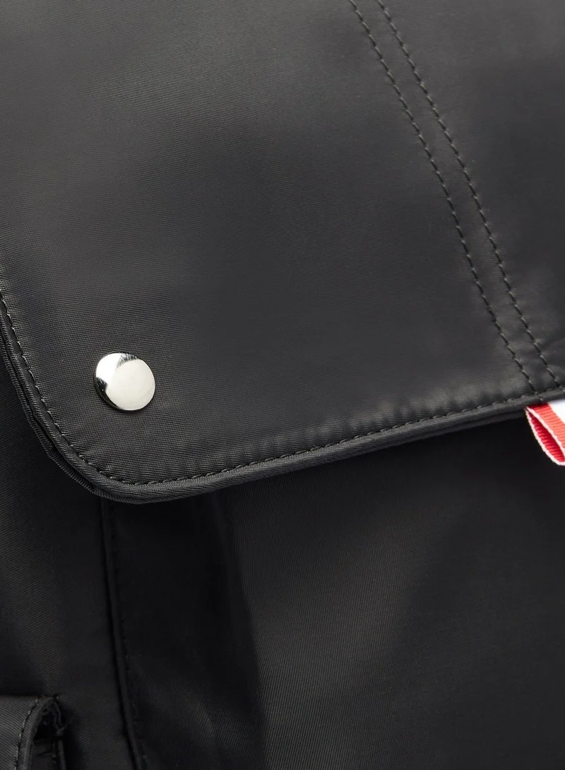 شو اكسبرس Solid Backpack with Adjustable Shoulder Straps and Flap Closure