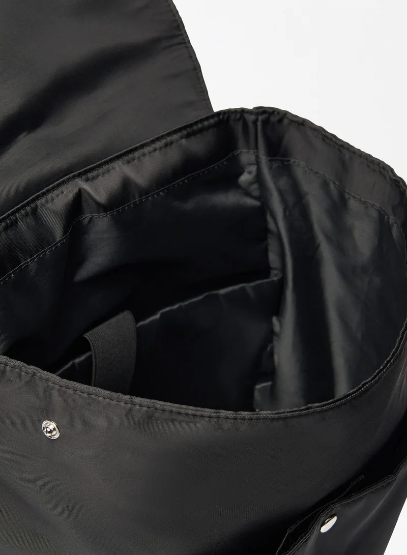 شو اكسبرس Solid Backpack with Adjustable Shoulder Straps and Flap Closure