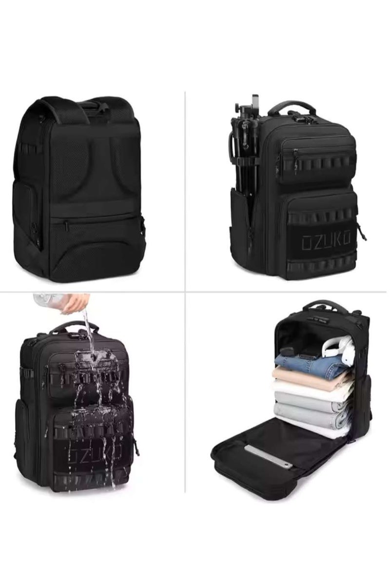 أوزوكو 9797S حقيبة ظهر لابتوب للسفر – مقاومة للماء، مزودة بمنفذ USB، معتمدة كحقيبة يد للطائرة، لون أسود - Image 5