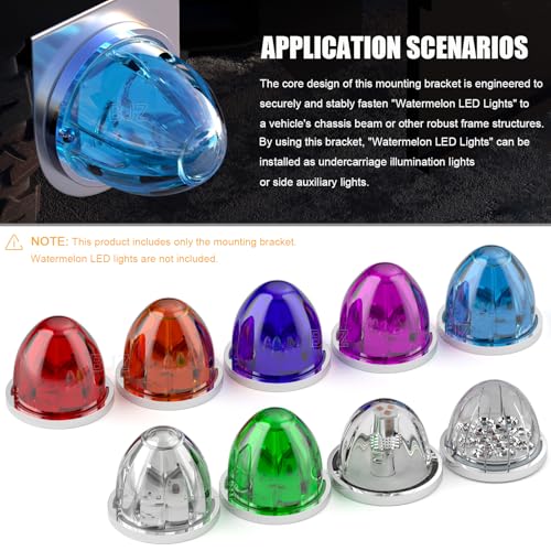 BJZ Watermelon LED Light Brackets, 304 Stainless Steel Mounting Brackets with Pre-Drilled Holes, Universal Watermelon Light L-Shape Holder for Car Truck Underglow Side Tail Roof Auxiliary Lights, 2Pcs - Image 2