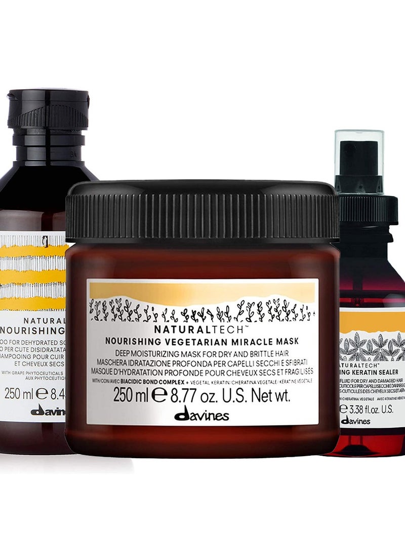 Davines Naturaltech Nourishing Keratin Sealer Fluid for Dry and Damaged Hair 100ml - Image 4