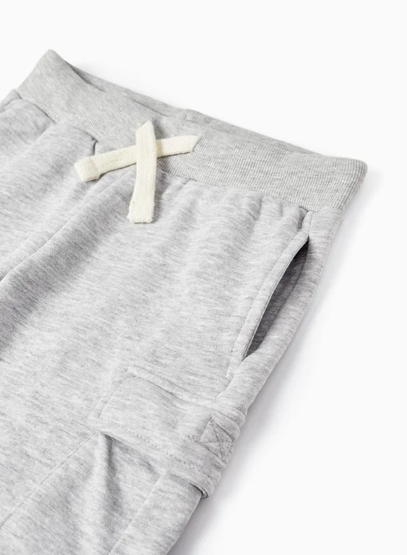 Zippy Sports Shorts with Cargo Pockets for Boys, Grey