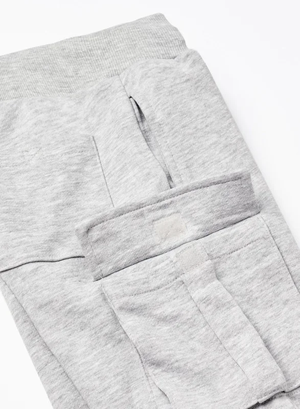 Zippy Sports Shorts with Cargo Pockets for Boys, Grey