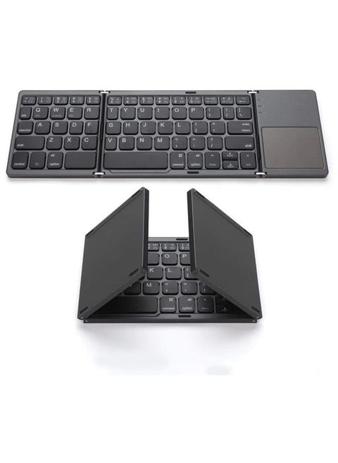 Foldable Bluetooth Keyboard, Pocket Size Portable Mini BT Wireless Keyboard with Touchpad for Android, Windows, PC, Tablet, with Rechargeable Li-ion Battery