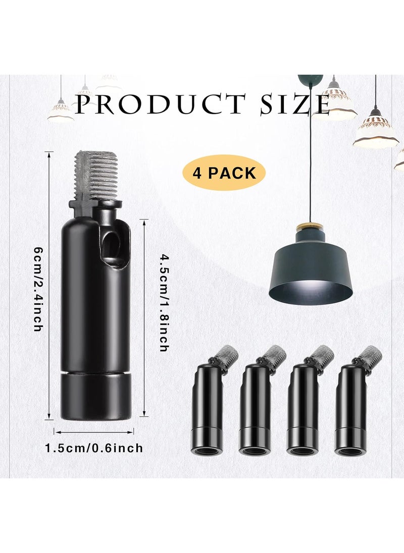 Tondiamo Tondiamo 4 Pcs Black Sloped Ceiling Light Adapter 180 Degree Pendant Suspension Canopy for Chandelier Track Ceiling Lamp Pendant Vaulted Overhead Light Hanging Helper for Vaulted or Angled Overhead  - Image 2