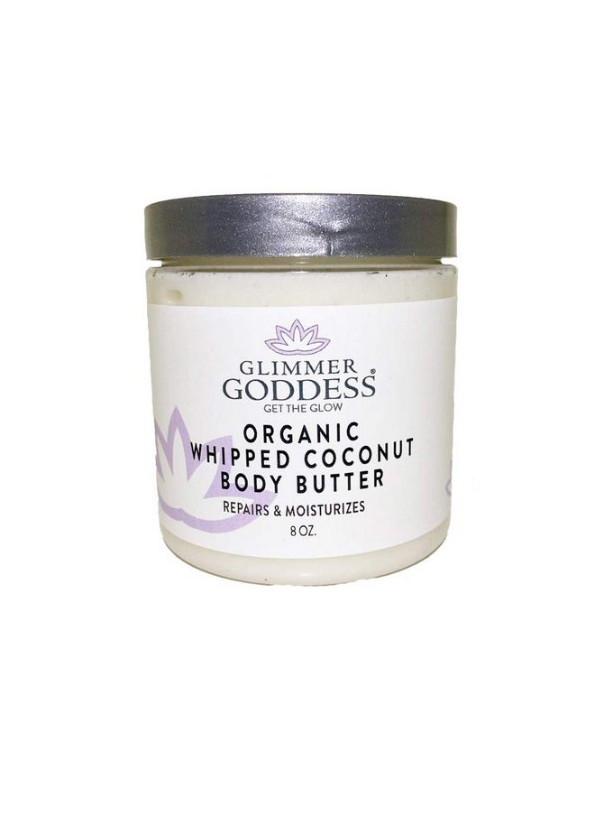 glimmer goddess GLIMMER GODDESS Organic Vegan Whipped Coconut Oil & Vitamin E Body Butter With Lavender Lemon, Moisturizing, Anti-aging, Skin Repairing, 8 oz.  - Image 1
