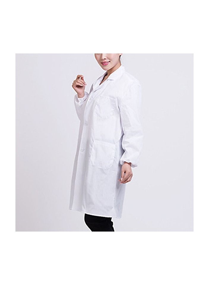 1-Piece Men/Women Adults Long Sleeve Work Clothing,Hospital Uniform Doctor White Coat,Medical Nurse Lab Coat,Size M - Image 3