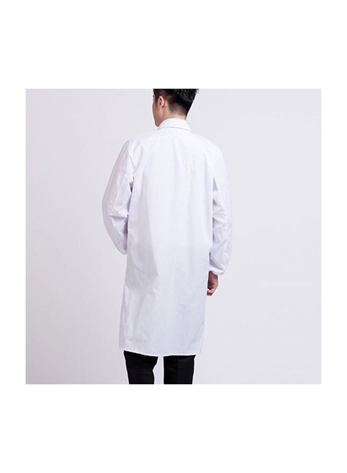 1-Piece Men/Women Adults Long Sleeve Work Clothing,Hospital Uniform Doctor White Coat,Medical Nurse Lab Coat,Size M - Image 5