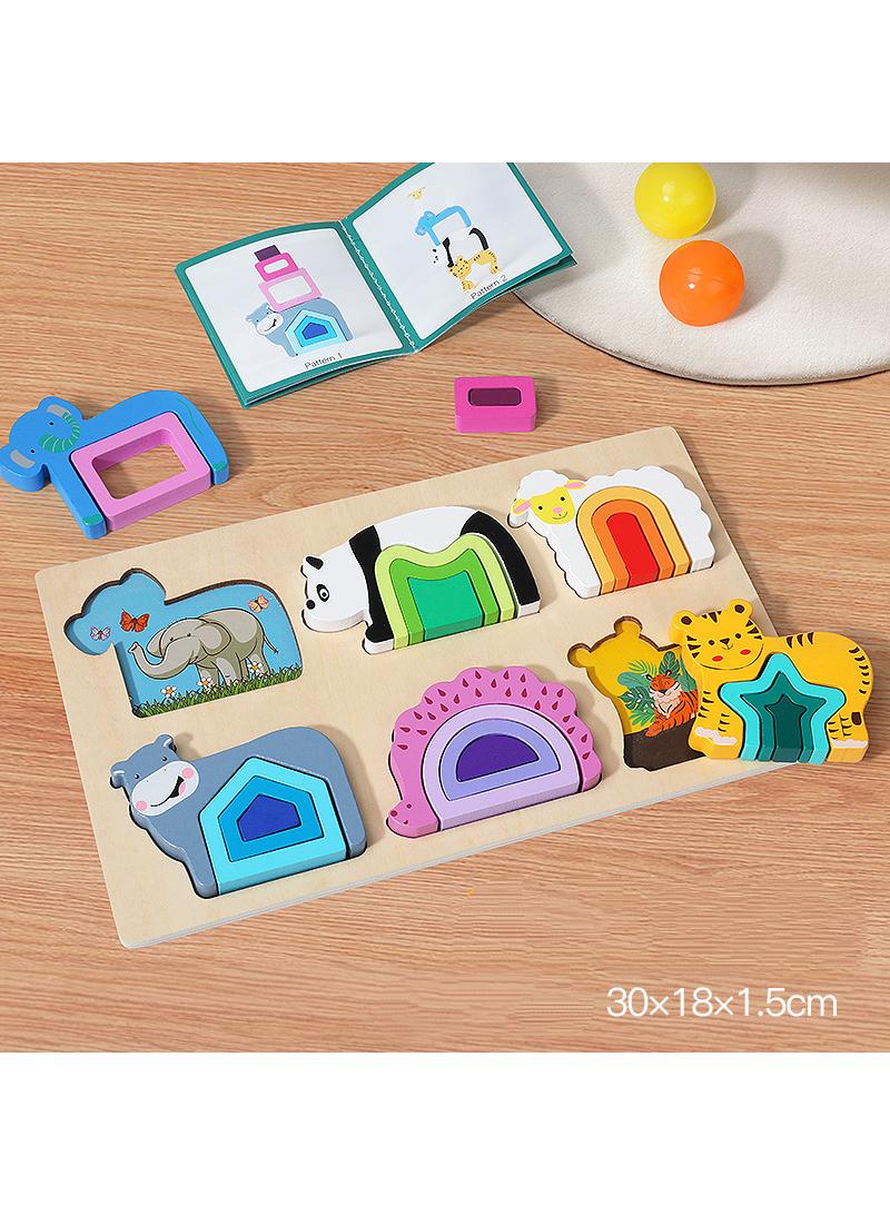 Children's wooden puzzle infant geometric shape cognition matching early education puzzle toys