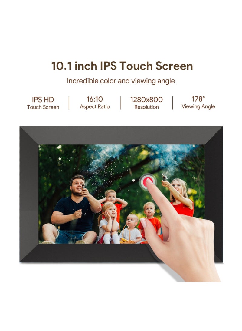 10.1" Inch WiFi Digital Photo Frame 1280x800 HD IPS Display Touchscreen, 32GB Storage, Auto-Rotate, Slideshow, Smart Picture Frame for Photos & Gifts Share Photos/Videos via Uhale App – White - Image 3