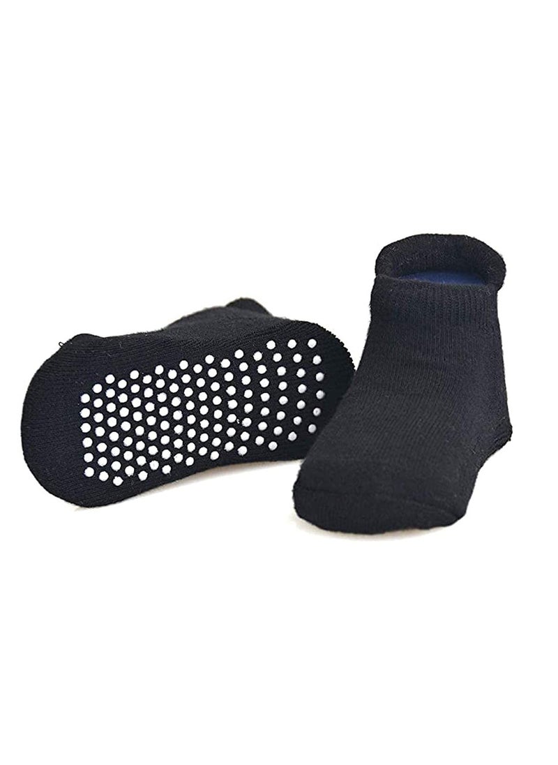 Excefore - Baby Non-Skid Socks, Unisex Cotton Half Cushion Grip Ankle Socks Infants and Toddlers with Non Skid Soles for Kids Boys Girls（12 Pair Pack,S） - Image 1