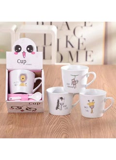 Generic Creative Ceramic Cup Opening Activities Gift Cartoon Coffee Cup Practical Cup Printed Logo Mug Small Gifts-Color:Animal Paradise-Capacity:101-200ml  - Image 1