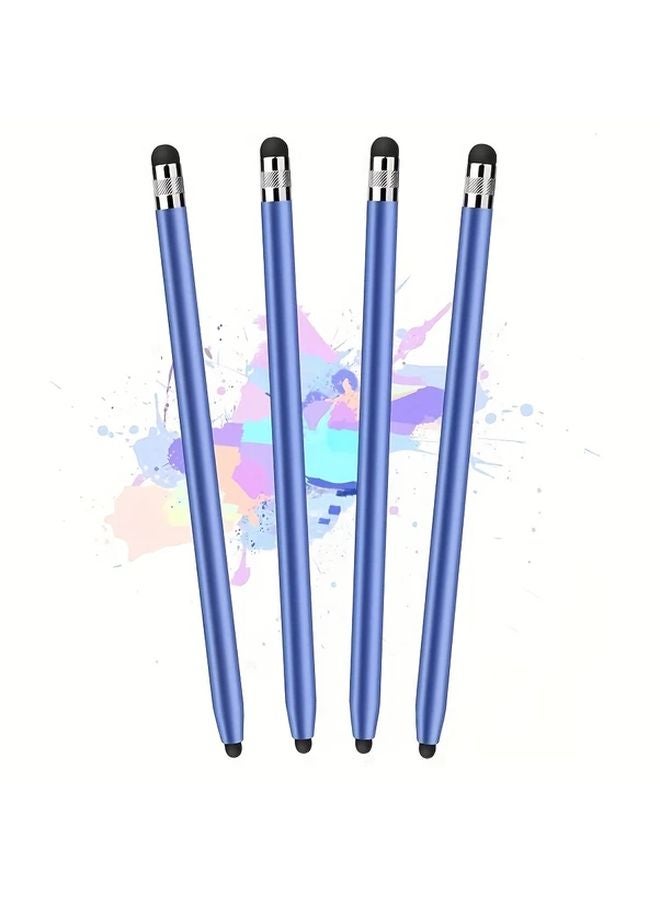 Blue Stylus Pen 4 Pack Dual End High Sensitivity Capacitive Stylus for iPad iPhone Android - Image 1