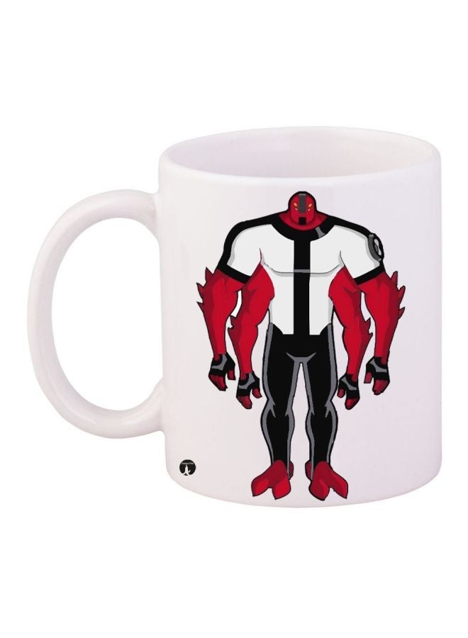 RYN Cartoon Printed Coffee Mug White/Red/Black 11ounce