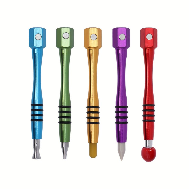 Paintless Dent Repair Kit Metal Tap Down Pen 5 Heads Tips Dent Removal Tools - Image 1