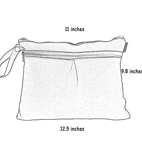 Damero 2Pack Waterproof Wet Bag, Reusable Wet Dry Bag Organizer for Travel, Beach, Diapers, Breast Pump Parts and Wet Swimsuits, Green+Blue - Image 5