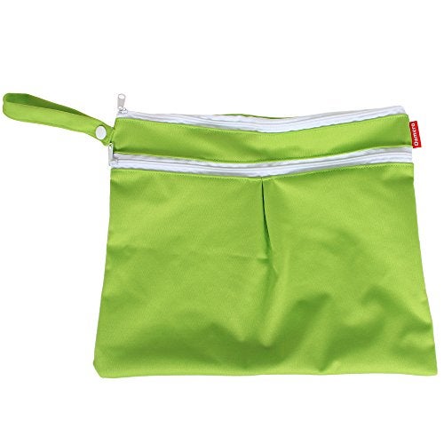 Damero 2Pack Waterproof Wet Bag, Reusable Wet Dry Bag Organizer for Travel, Beach, Diapers, Breast Pump Parts and Wet Swimsuits, Green+Blue - Image 3