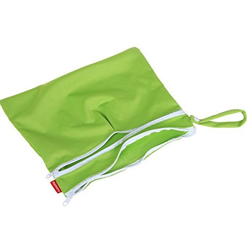 Damero 2Pack Waterproof Wet Bag, Reusable Wet Dry Bag Organizer for Travel, Beach, Diapers, Breast Pump Parts and Wet Swimsuits, Green+Blue - Image 2