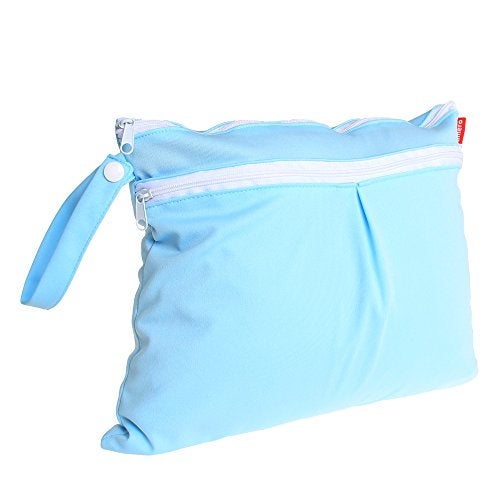 Damero 2Pack Waterproof Wet Bag, Reusable Wet Dry Bag Organizer for Travel, Beach, Diapers, Breast Pump Parts and Wet Swimsuits, Green+Blue - Image 4