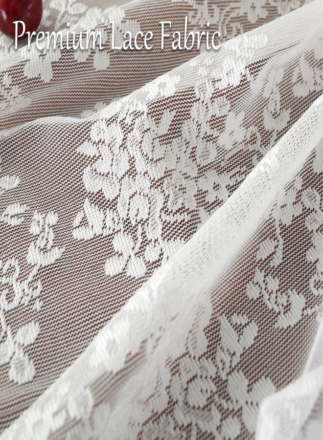 Jeloris Round Lace Tablecloth with Elegant Scalloped Bottom for Any Special Event Such as Wedding, Birthday Party, Baby Shower, Anniversary (48 inch, Style 1) - Image 3