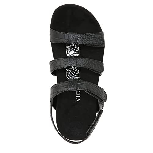 Vionic with Orthaheel Technology Women's Amber Black Croco Sandal 9 W - Image 5