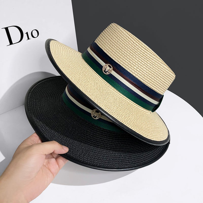 Straw Hat M Logo Sun Protection Woven Straw - Image 3