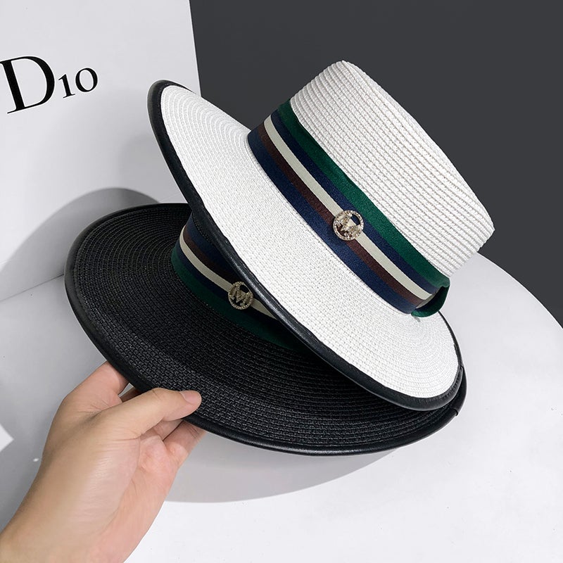 Straw Hat M Logo Sun Protection Woven Straw - Image 4