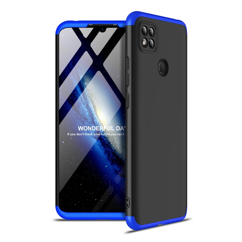 Generic (Unbranded) For Redmi 9C Mobile Phone Cover 360 Degree Full Protection Case Blue black blue - Image 1