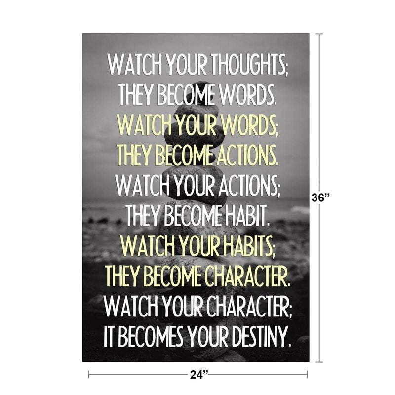 Poster Foundry Watch Your Thoughts Inspirational Poster Buddha Quotes Motivational Posters Gratitude Positivity Cool Wall Art Print Poster 16x24 - Image 3