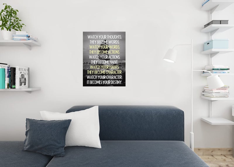 Poster Foundry Watch Your Thoughts Inspirational Poster Buddha Quotes Motivational Posters Gratitude Positivity Cool Wall Art Print Poster 16x24 - Image 4