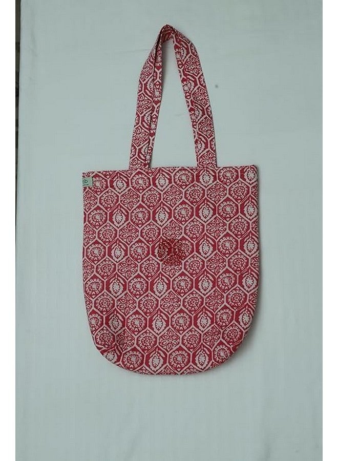Nufab Ecofriendly Handblocked Tote Bag Women and Men Shoulder Bag Cotton Carry Bag Multipurpose Tote Bags - Image 4